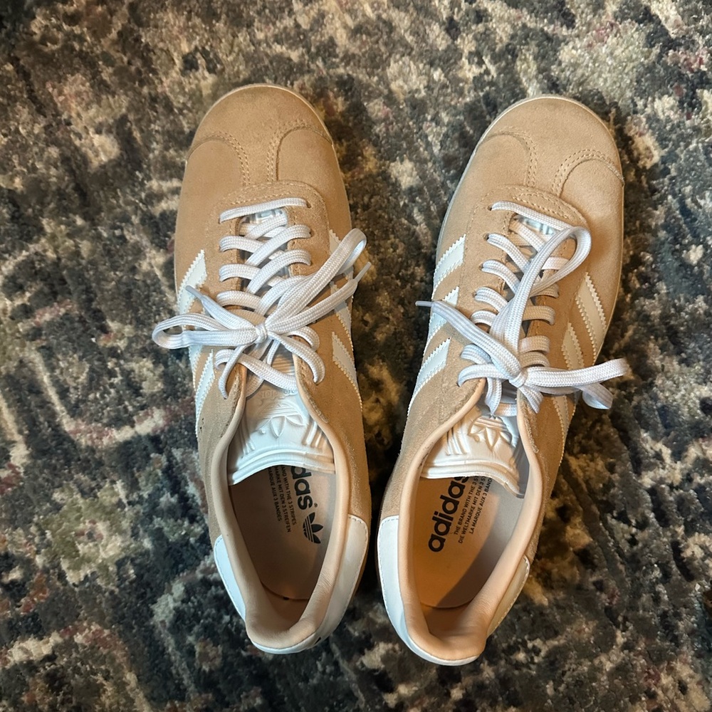 Adidas Beige Sneakers with White Accents